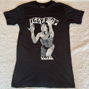 Iggy Pop 2023 Tour Shirt Ceremony of Roses Black Graphic Tee Size Small